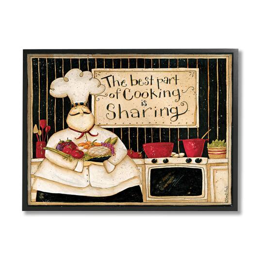 Stupell Industries Cooking Is Sharing Phrase Vintage Hefty Kitchen Chef Framed Wall Art